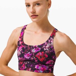 Lululemon Energy Bra Long Line Fluoro Floral Multi